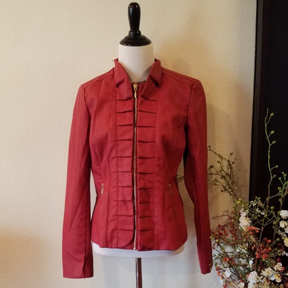 Baccini Red Petite Jacket Medium - Picture 2 of 8